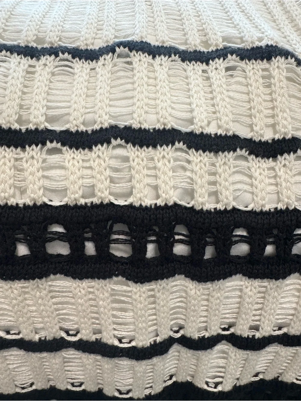 Abercrombie & Fitch Cream and Black Striped Knitted Dress